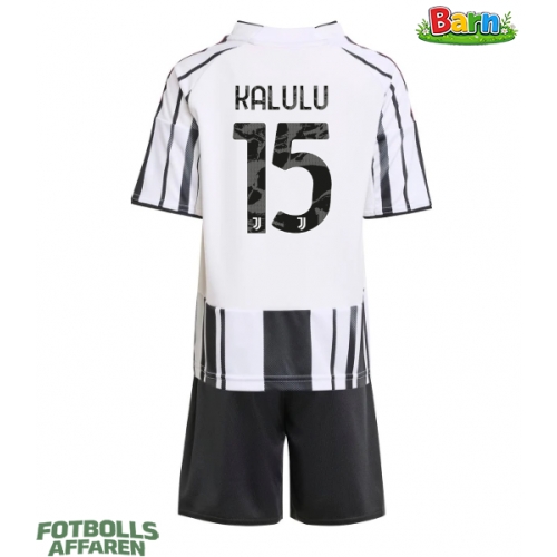 Juventus Pierre Kalulu #15 Hemmaställ Barn 2025-26 Kortärmad (+ Korta byxor)
